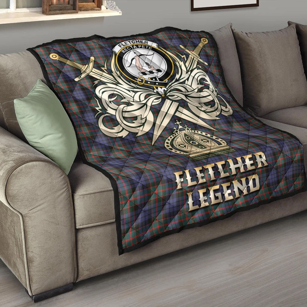 Fletcher of Dunans Tartan Crest Legend Gold Royal Premium Quilt