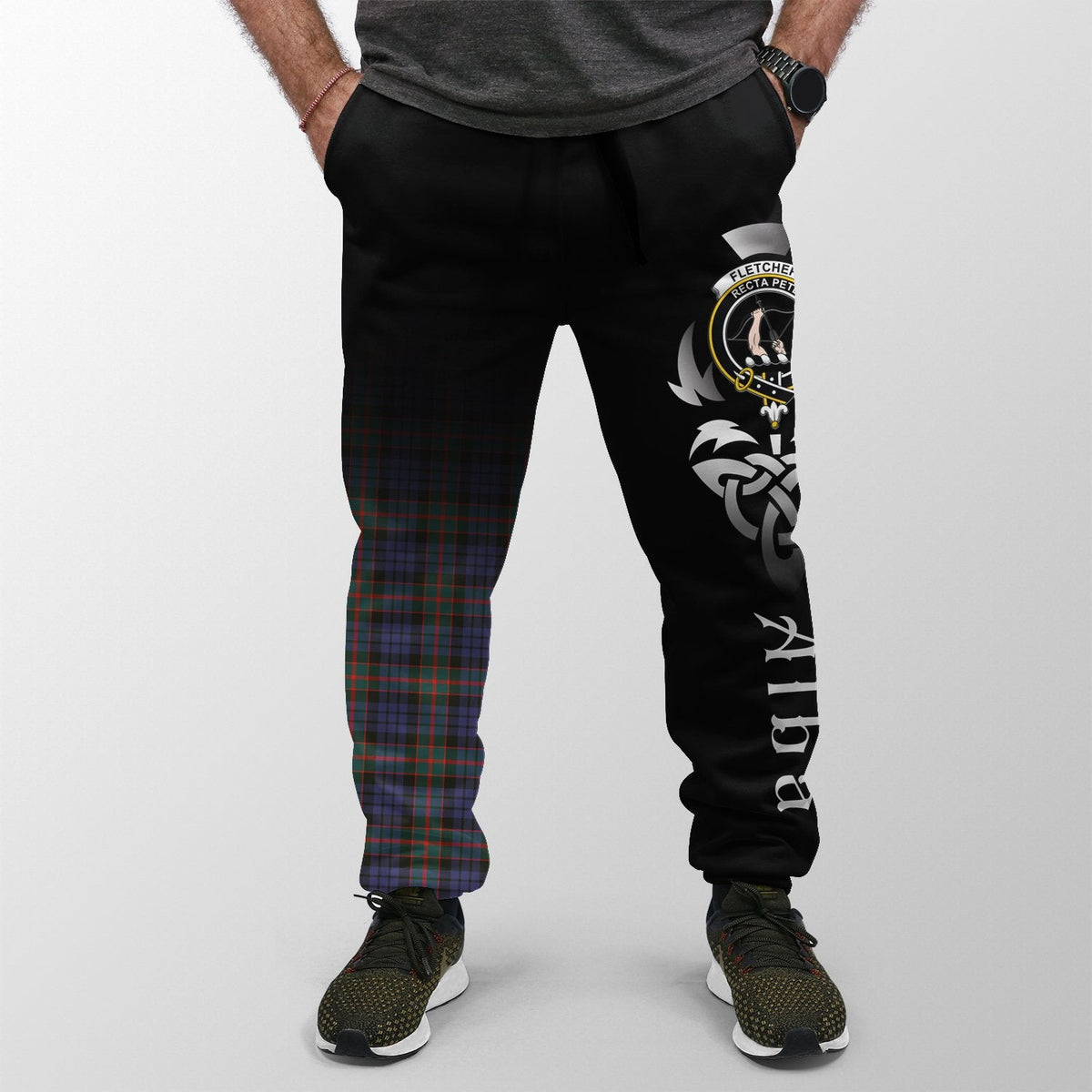 Fletcher Of Dunans Tartan Crest Jogger Sweatpants - Alba Celtic Style