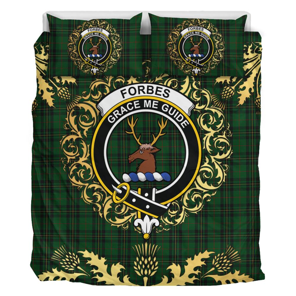 Forbes - 1842 Tartan Crest Bedding Set - Golden Thistle Style