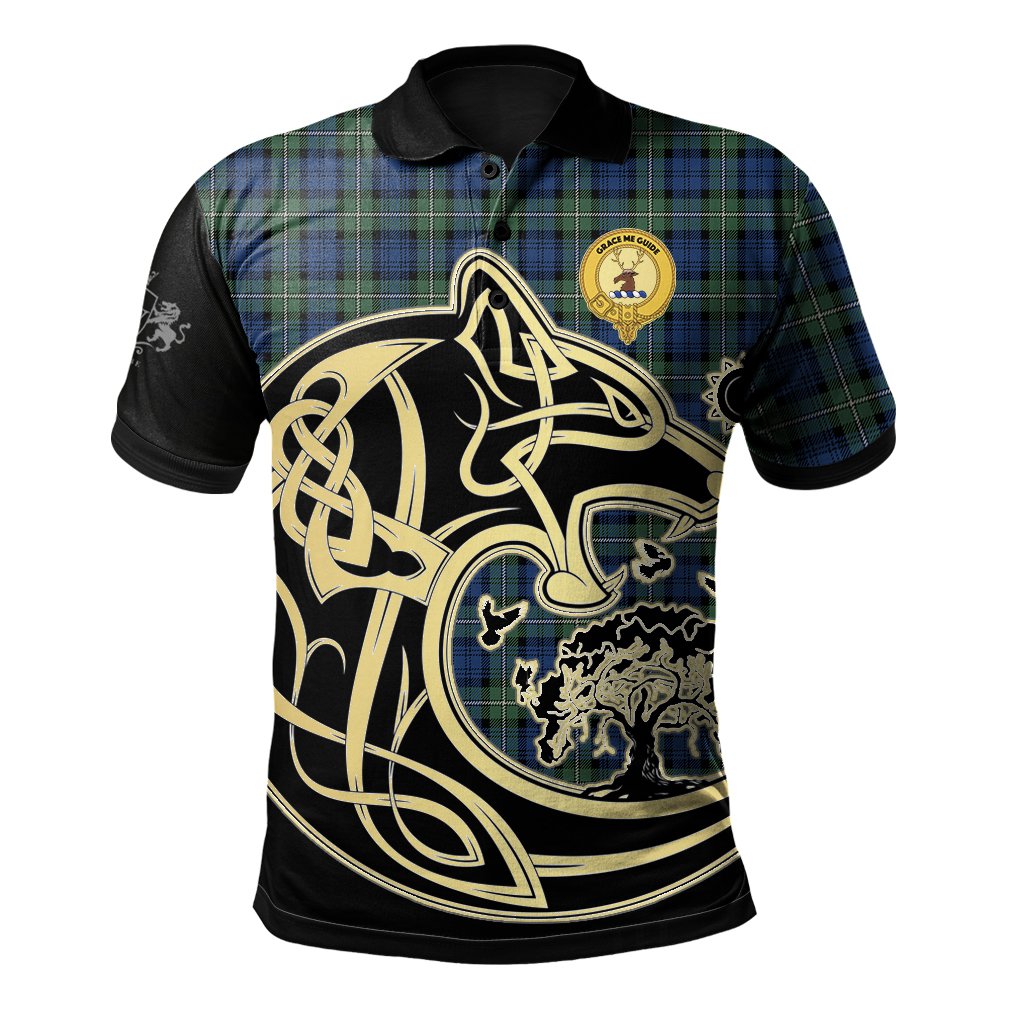 Forbes Ancient Tartan Polo Shirt Viking Wolf