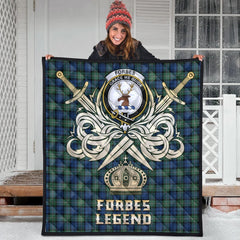Forbes Ancient Tartan Crest Legend Gold Royal Premium Quilt