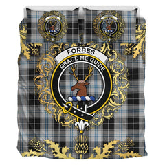 Forbes Dress Originaux Tartan Crest Bedding Set - Golden Thistle Style