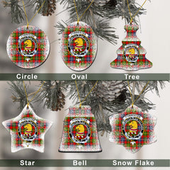 Forrester Tartan Christmas Ceramic Ornament - Snow Style