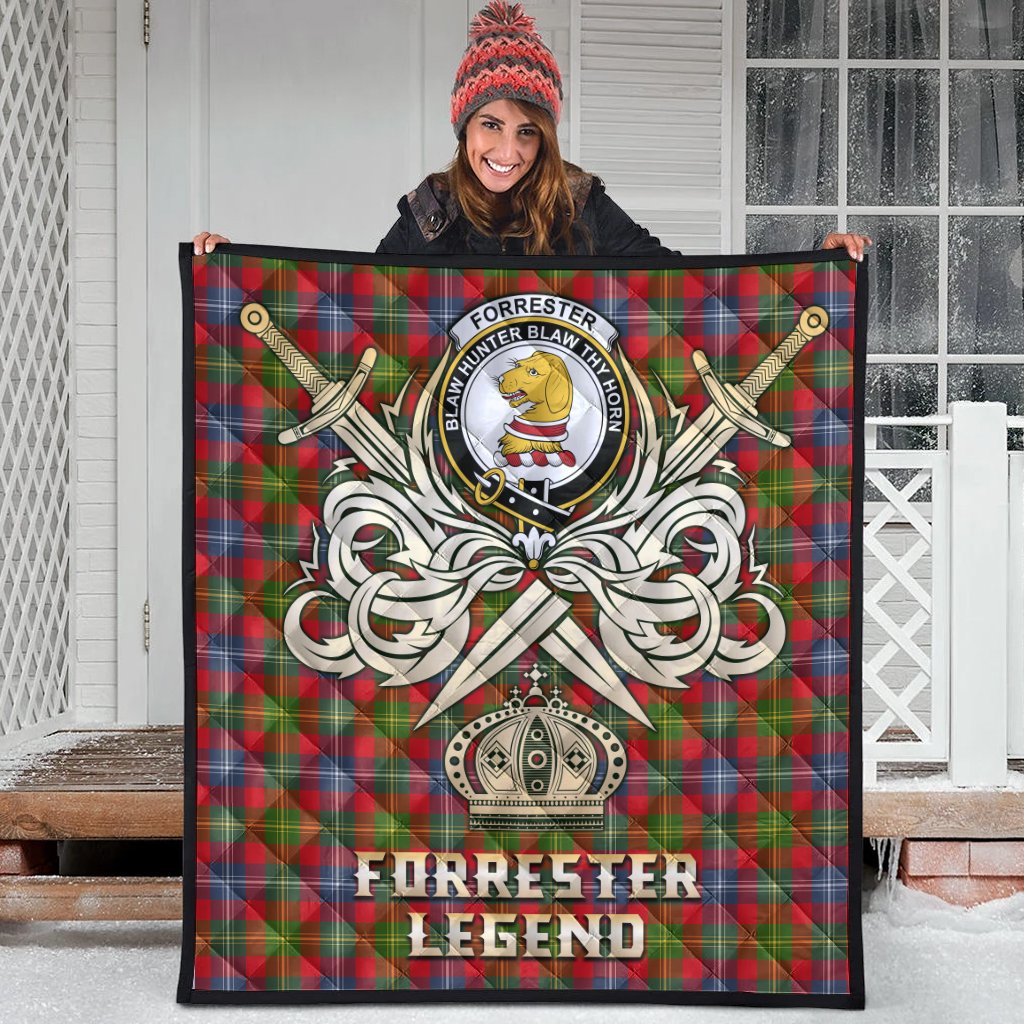 Forrester Tartan Crest Legend Gold Royal Premium Quilt