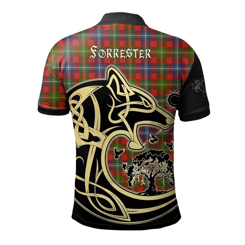 Forrester Tartan Polo Shirt Viking Wolf