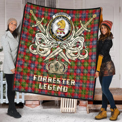 Forrester Tartan Crest Legend Gold Royal Premium Quilt