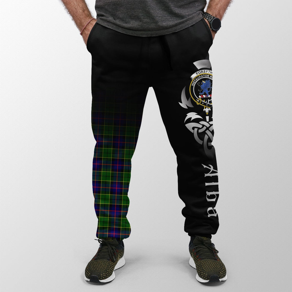 Forsyth Modern Tartan Crest Jogger Sweatpants - Alba Celtic Style