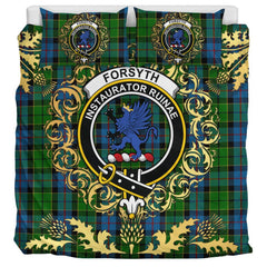 Forsyth 02 Tartan Crest Bedding Set - Golden Thistle Style