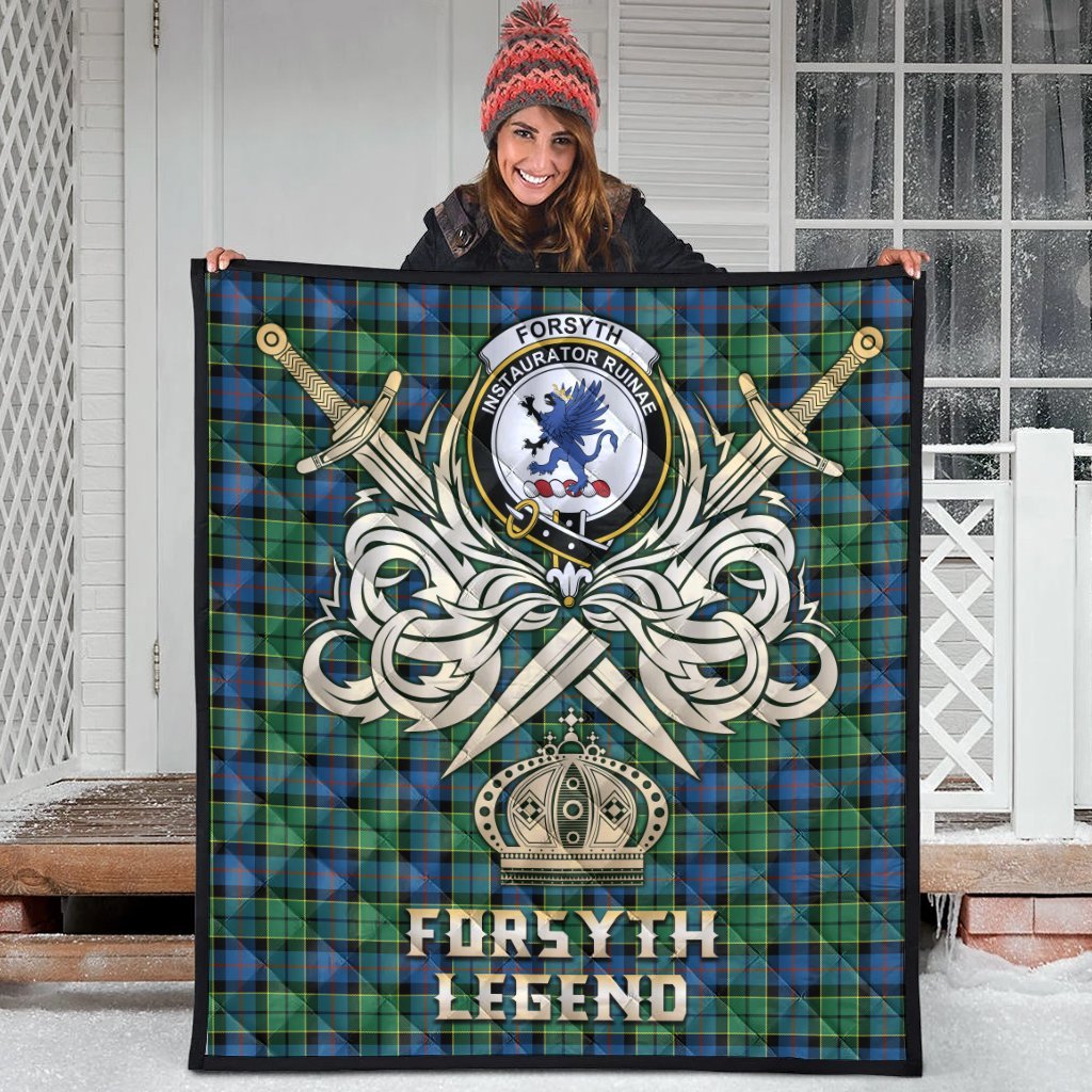 Forsyth Ancient Tartan Crest Legend Gold Royal Premium Quilt