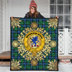 Forsyth Ancient Tartan Crest Premium Quilt - Gold Thistle Style