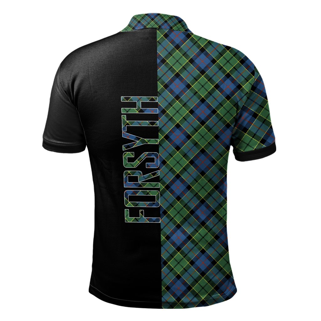 Forsyth Ancient Tartan Polo Shirt Half of Me - Cross Style
