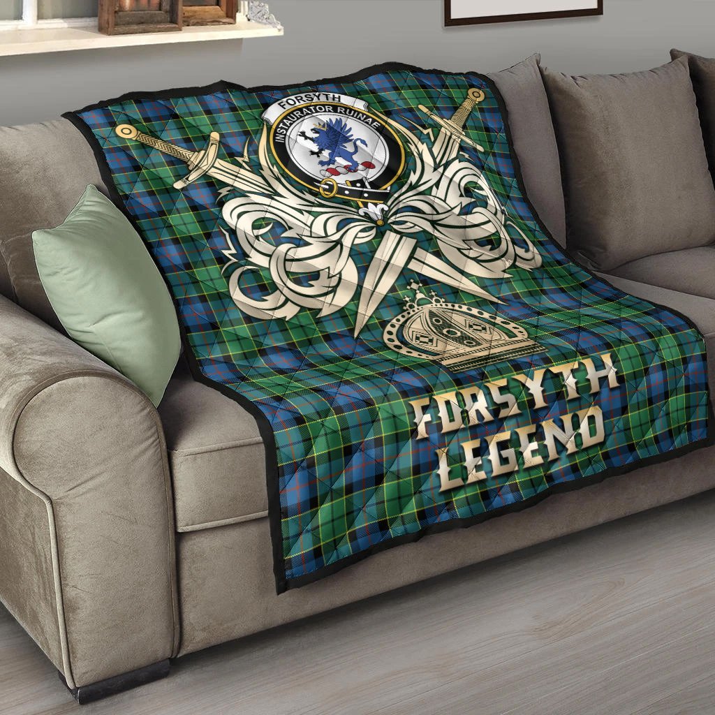 Forsyth Ancient Tartan Crest Legend Gold Royal Premium Quilt