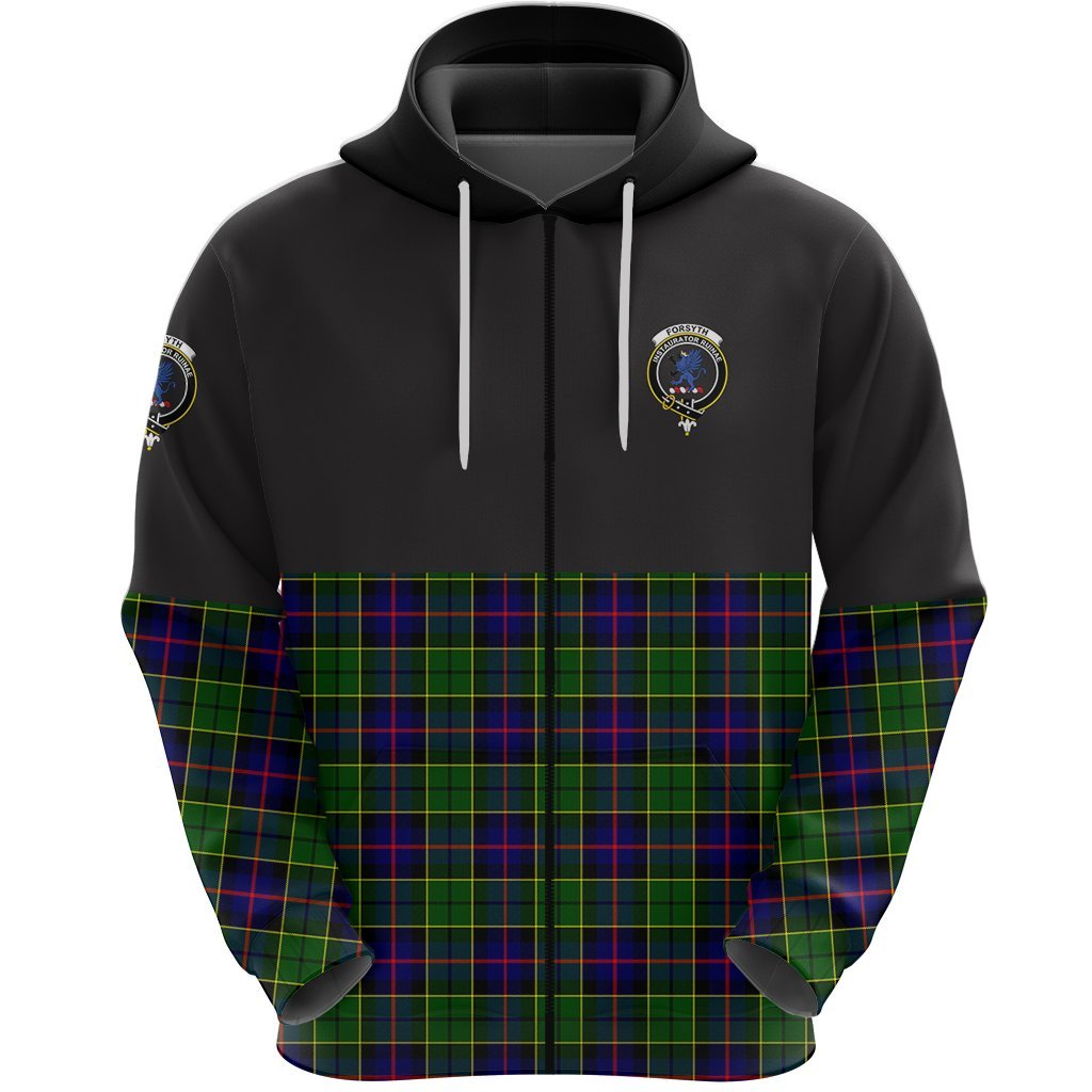 Forsyth Modern Clan Half Of Tartan Zipper Hoodie