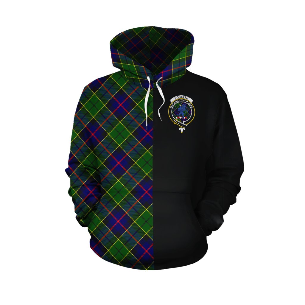 Forsyth Modern Tartan Hoodie Half of Me - Cross Style