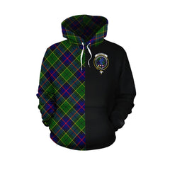 Forsyth Modern Tartan Hoodie Half of Me - Cross Style