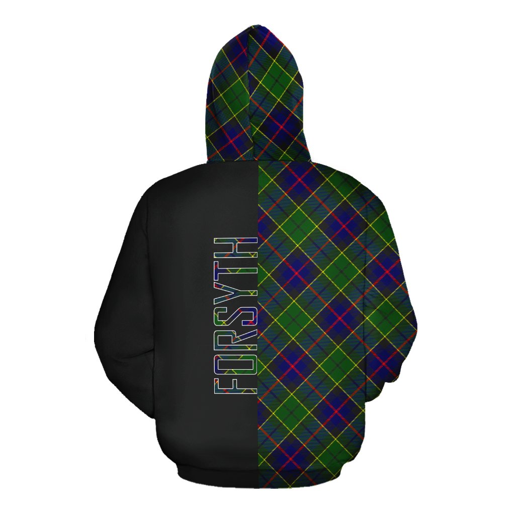 Forsyth Modern Tartan Hoodie Half of Me - Cross Style