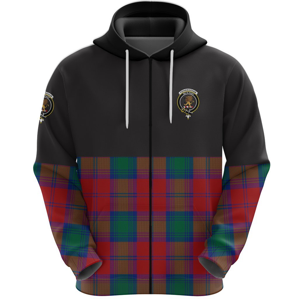 Fotheringham Modern Clan Half Of Tartan Zipper Hoodie