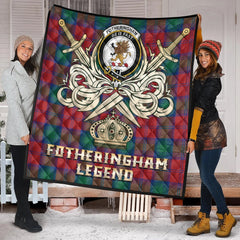 Fotheringham Modern Tartan Crest Legend Gold Royal Premium Quilt