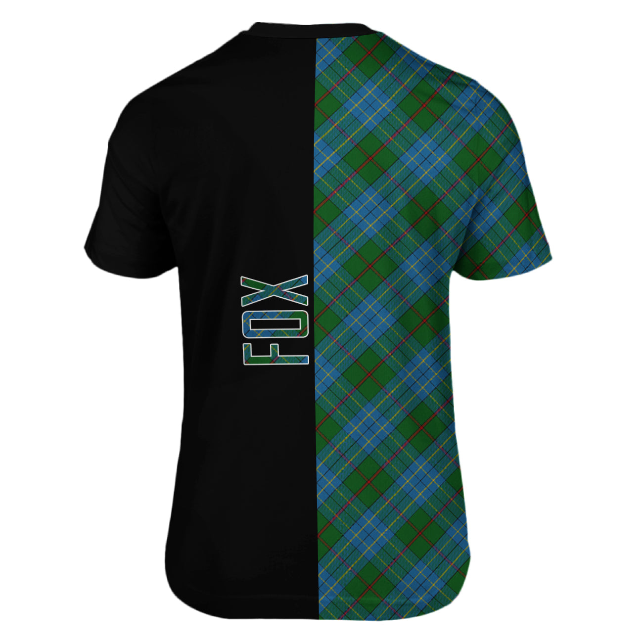 Fox Hunting Tartan T-Shirt Half of Me - Cross Style