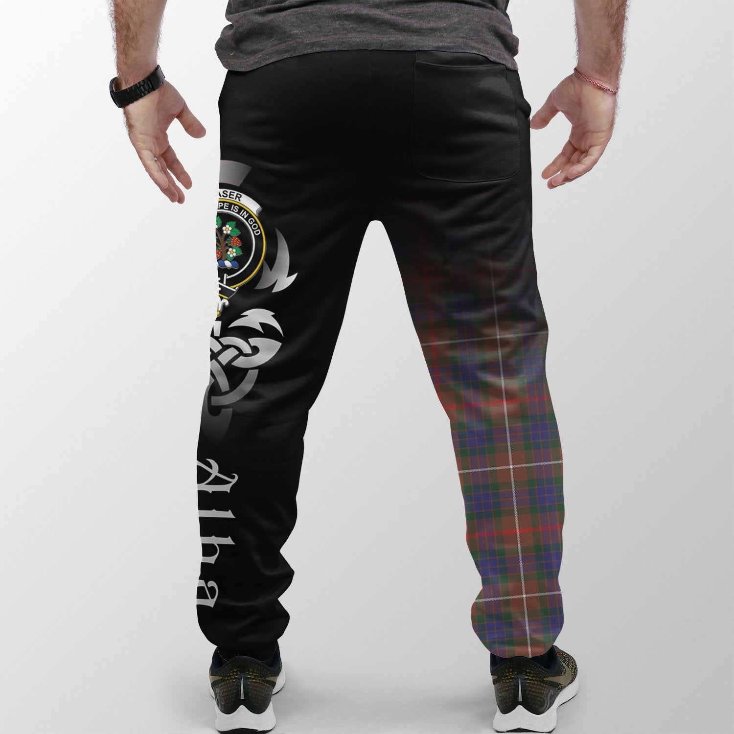 Fraser Hunting Modern Tartan Crest Jogger Sweatpants - Alba Celtic Style