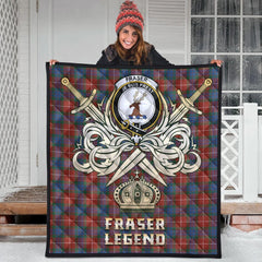 Fraser Ancient Tartan Crest Legend Gold Royal Premium Quilt