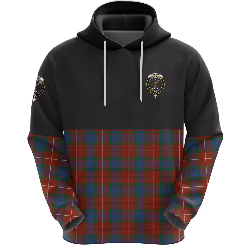 Fraser Ancient Clan Half Of Tartan Hoodie