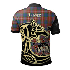 Fraser Ancient Tartan Polo Shirt Viking Wolf