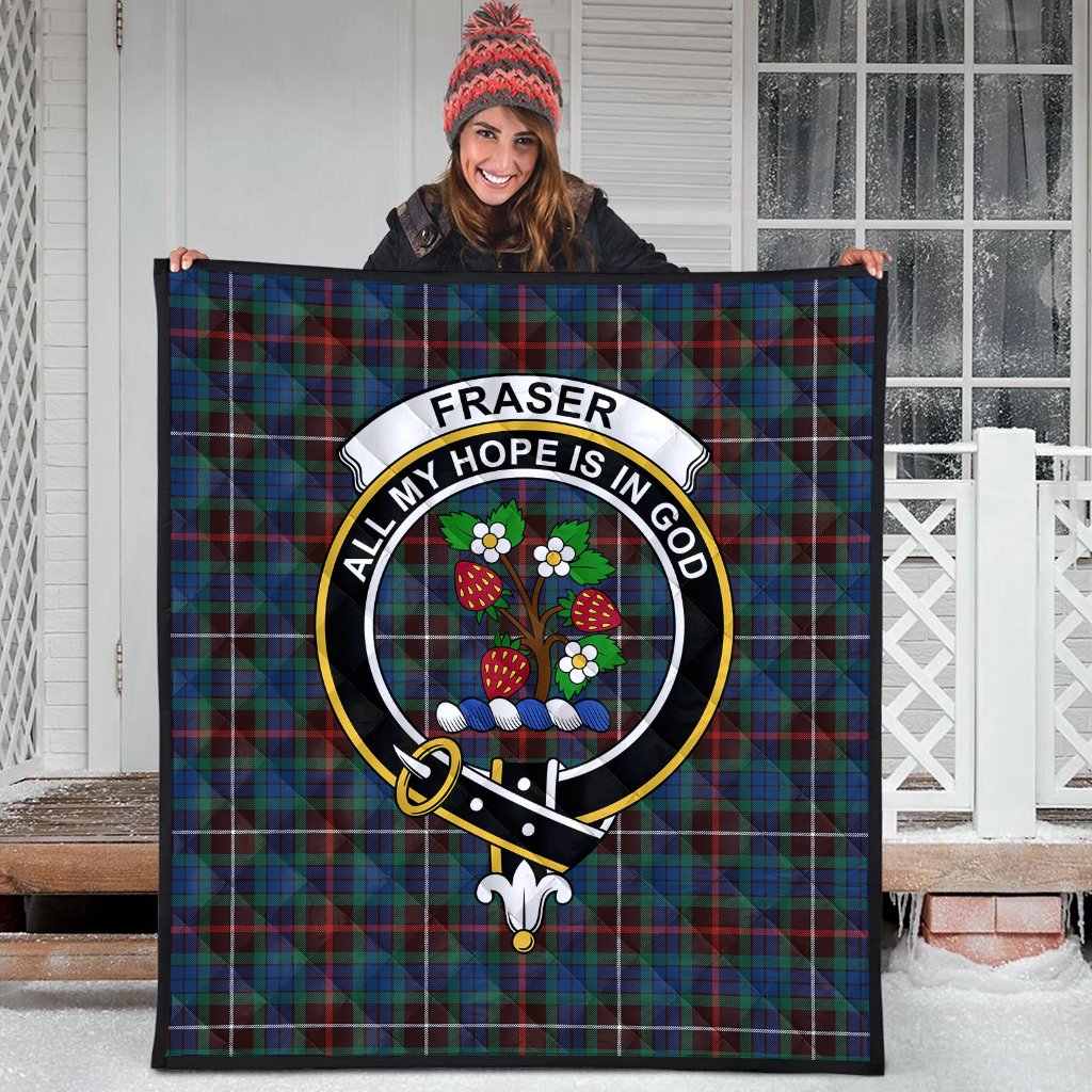 Fraser Hunting Ancient Tartan Crest Quilt