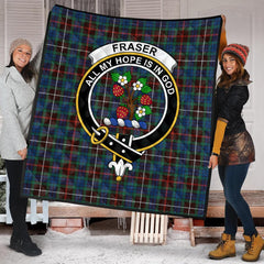 Fraser Hunting Ancient Tartan Crest Quilt