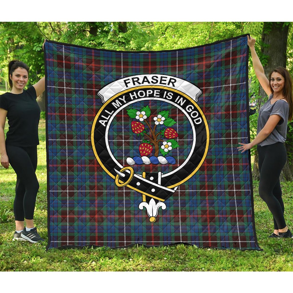Fraser Hunting Ancient Tartan Crest Quilt