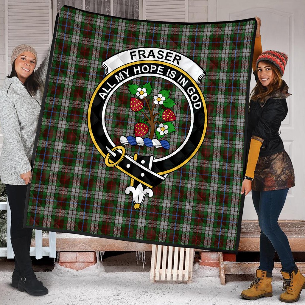 Fraser Hunting Dress Tartan Crest Quilt