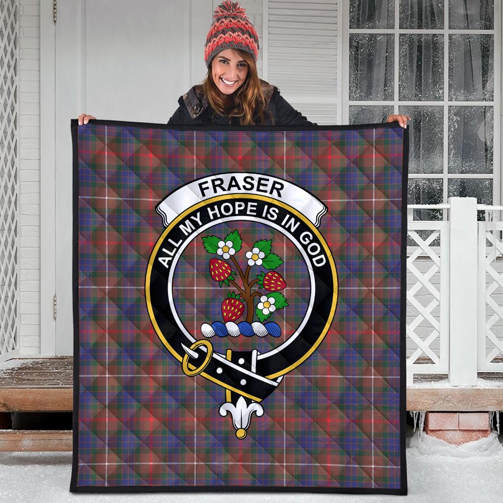 Fraser Hunting Modern Tartan Crest Quilt