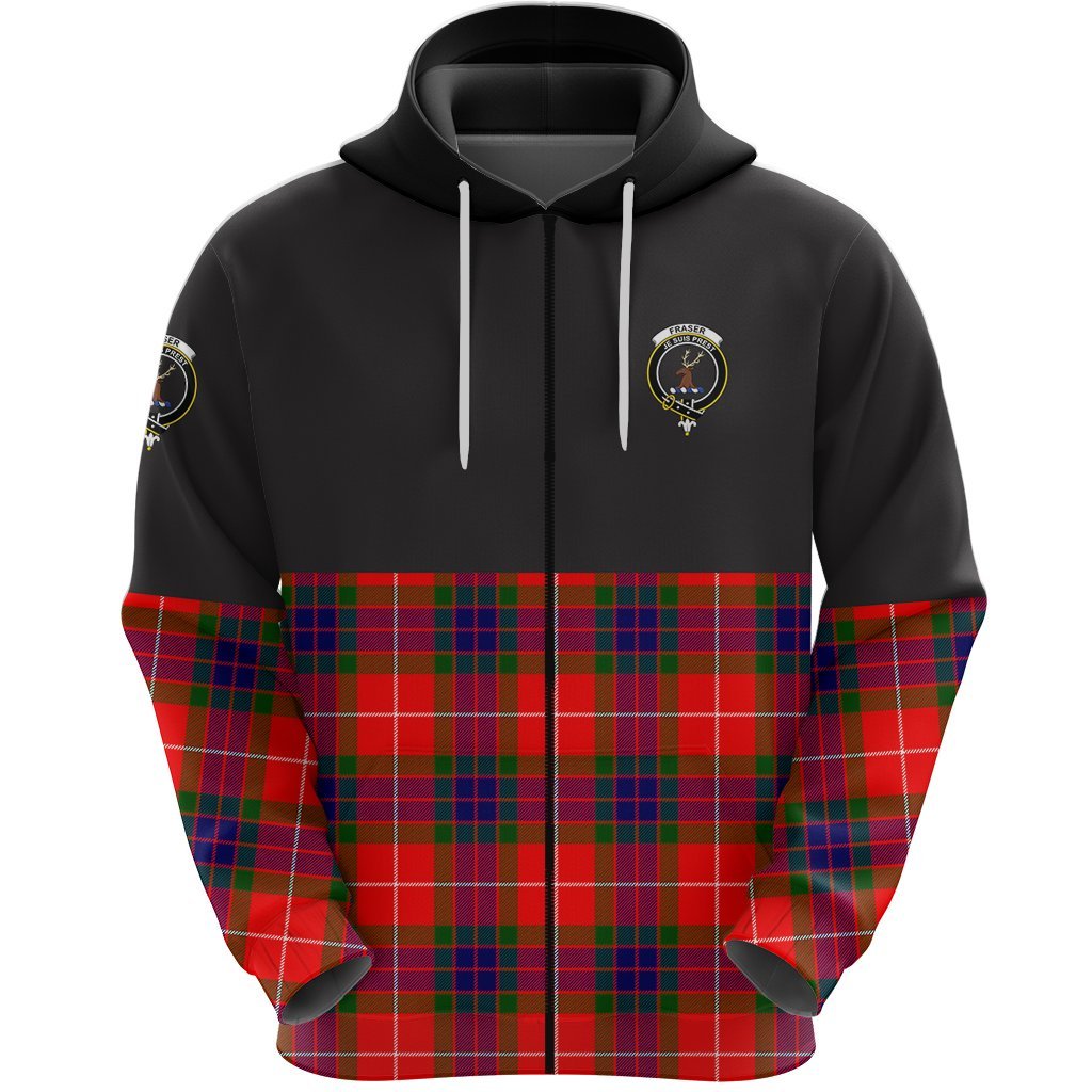 Fraser Modern Clan Half Of Tartan Zipper Hoodie