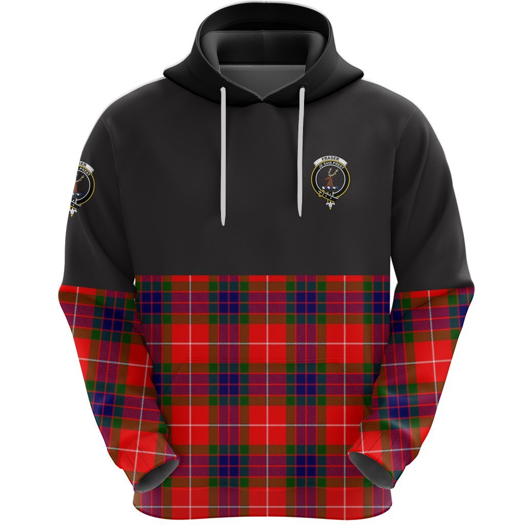 Fraser Modern Clan Half Of Tartan Hoodie