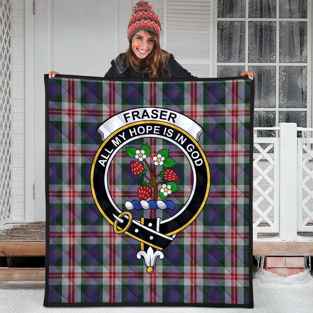 Fraser Red Dress Tartan Crest Quilt