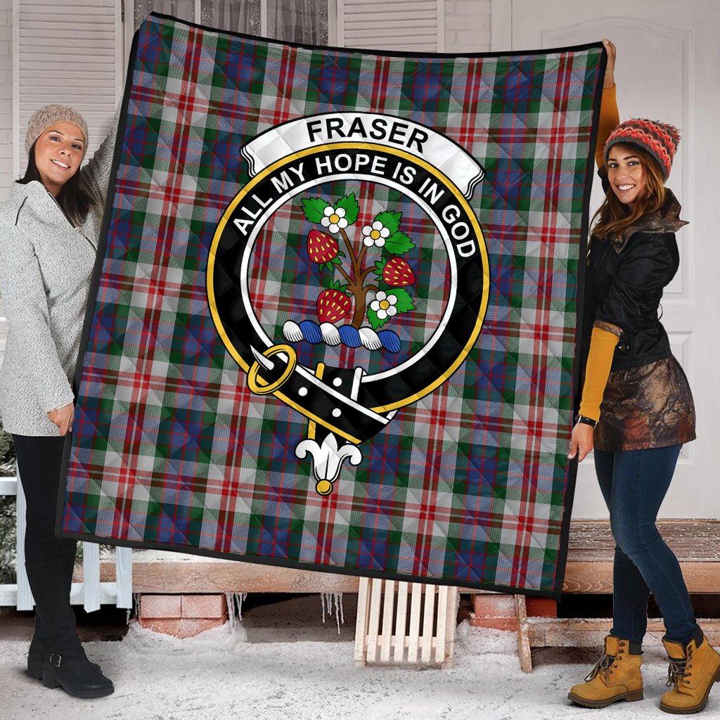 Fraser Red Dress Tartan Crest Quilt
