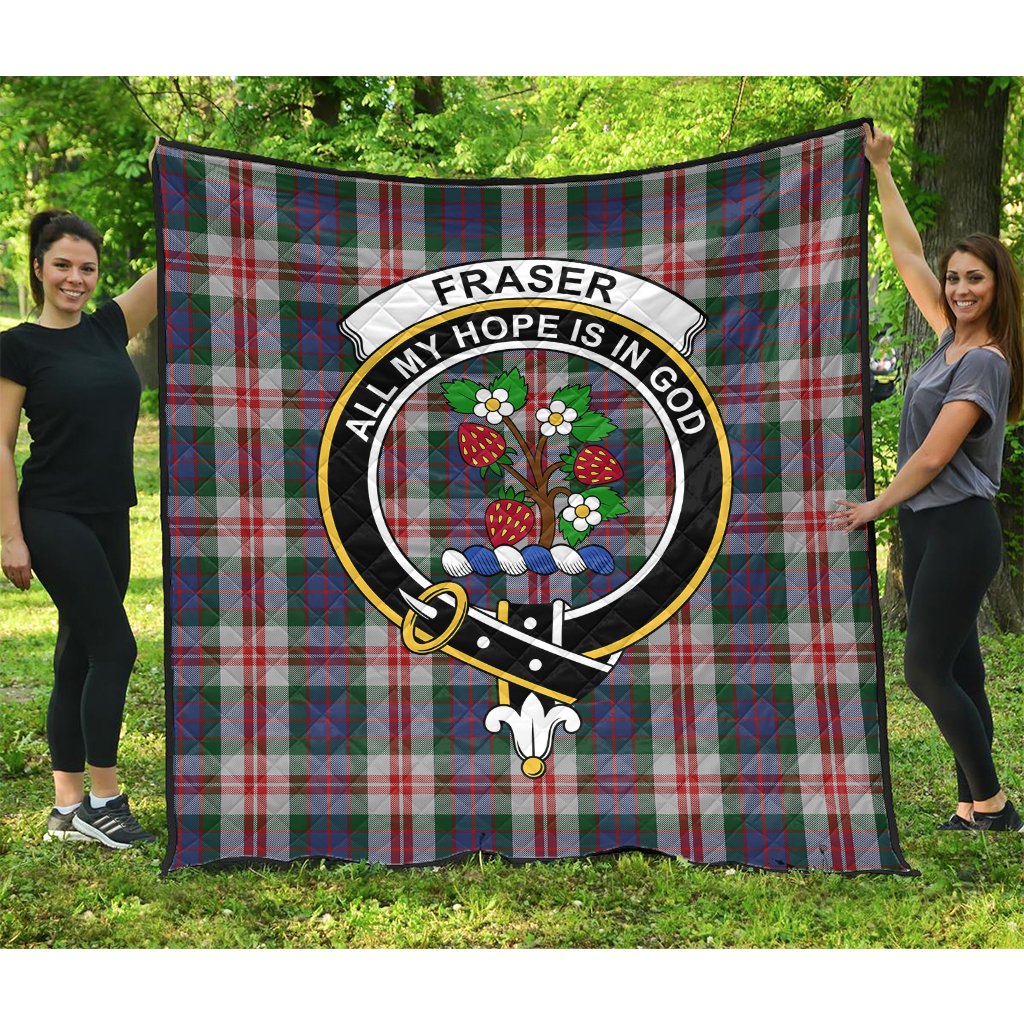 Fraser Red Dress Tartan Crest Quilt