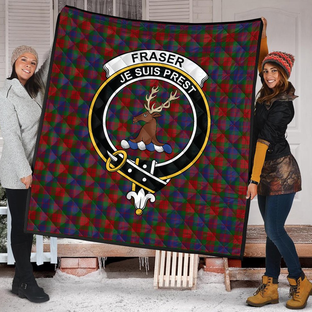 Fraser of Stratherrick Tartan Crest Quilt