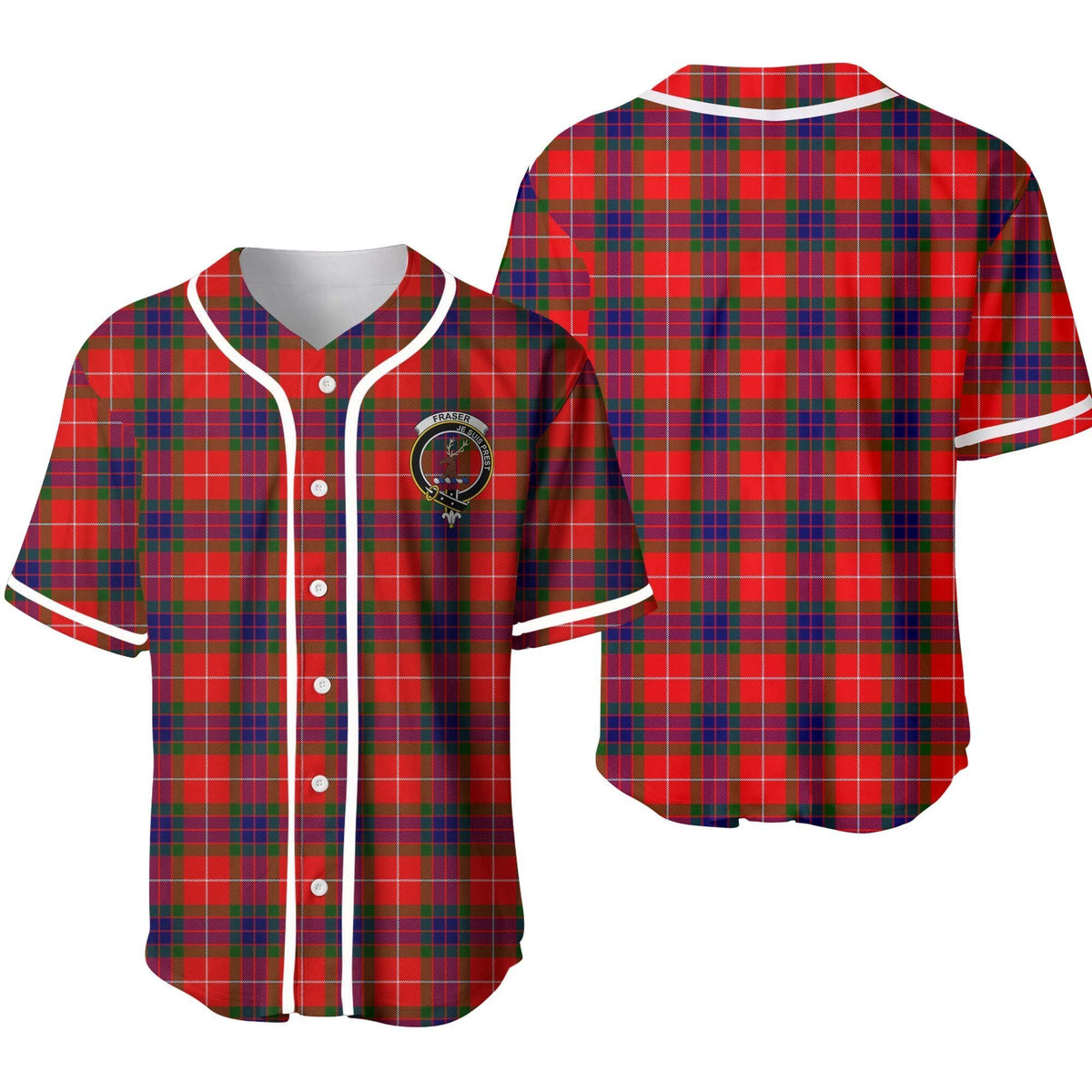 Fraser (of Lovat) Tartan Unisex Baseball Jersey