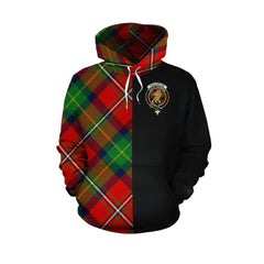 Fullerton Tartan Hoodie Half of Me - Cross Style