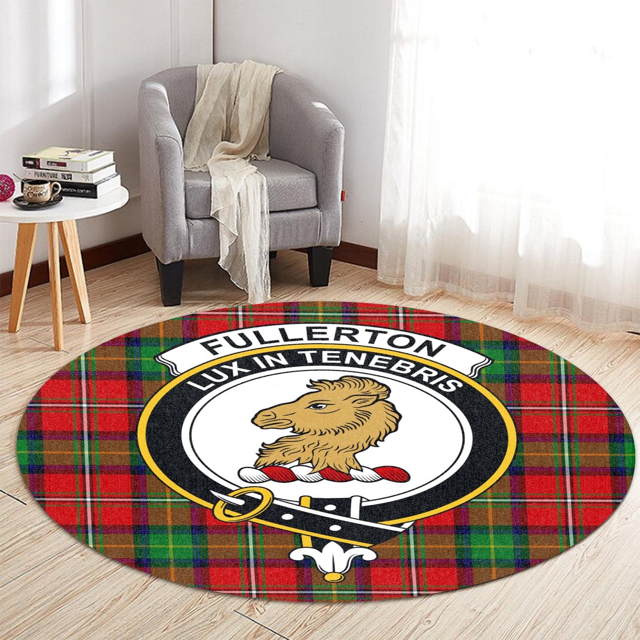 Fullerton Tartan Crest Round Rug