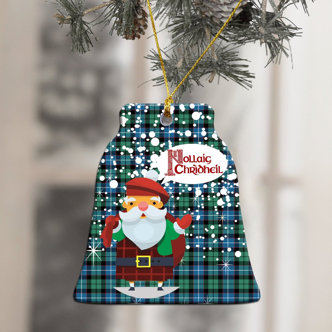 Galbraith Ancient Tartan Christmas Ceramic Ornament - Santa Style