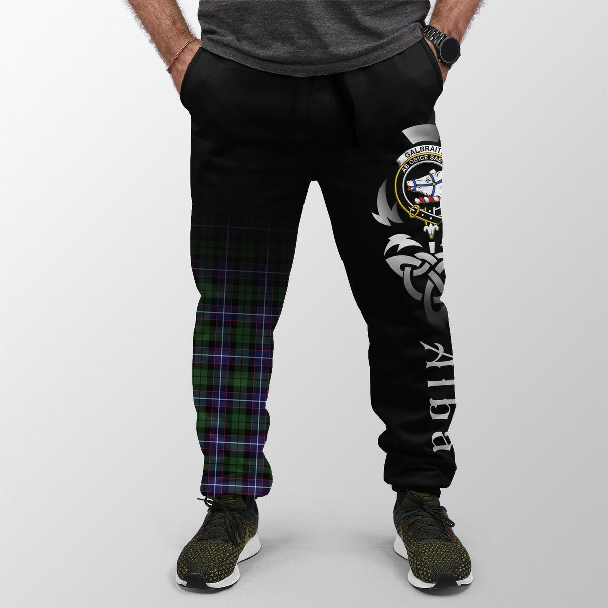 Galbraith Modern Tartan Crest Jogger Sweatpants - Alba Celtic Style