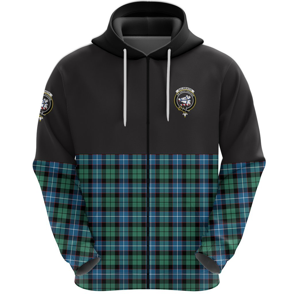 Galbraith Ancient Clan Half Of Tartan Zipper Hoodie