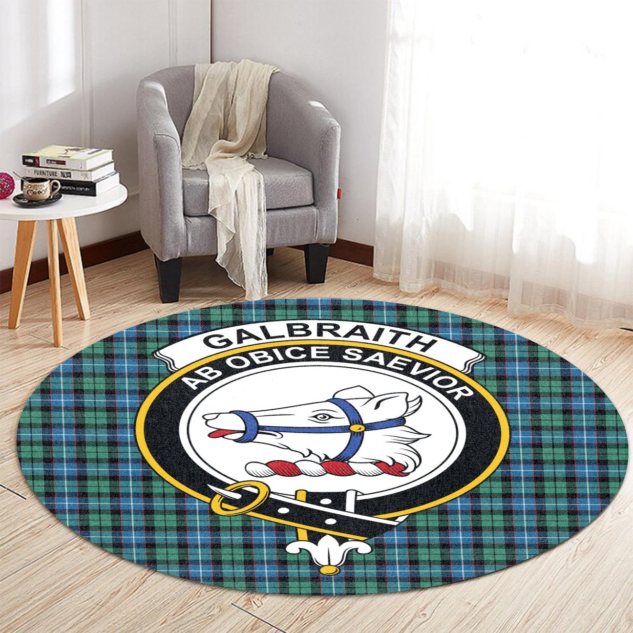 Galbraith Ancient Tartan Crest Round Rug