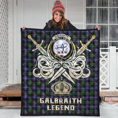 Galbraith Modern Tartan Crest Legend Gold Royal Premium Quilt