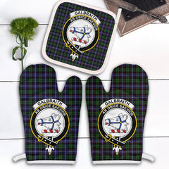 Galbraith Modern Tartan Crest Oven Mitt And Pot Holder (2 Oven Mitts + 1 Pot Holder)