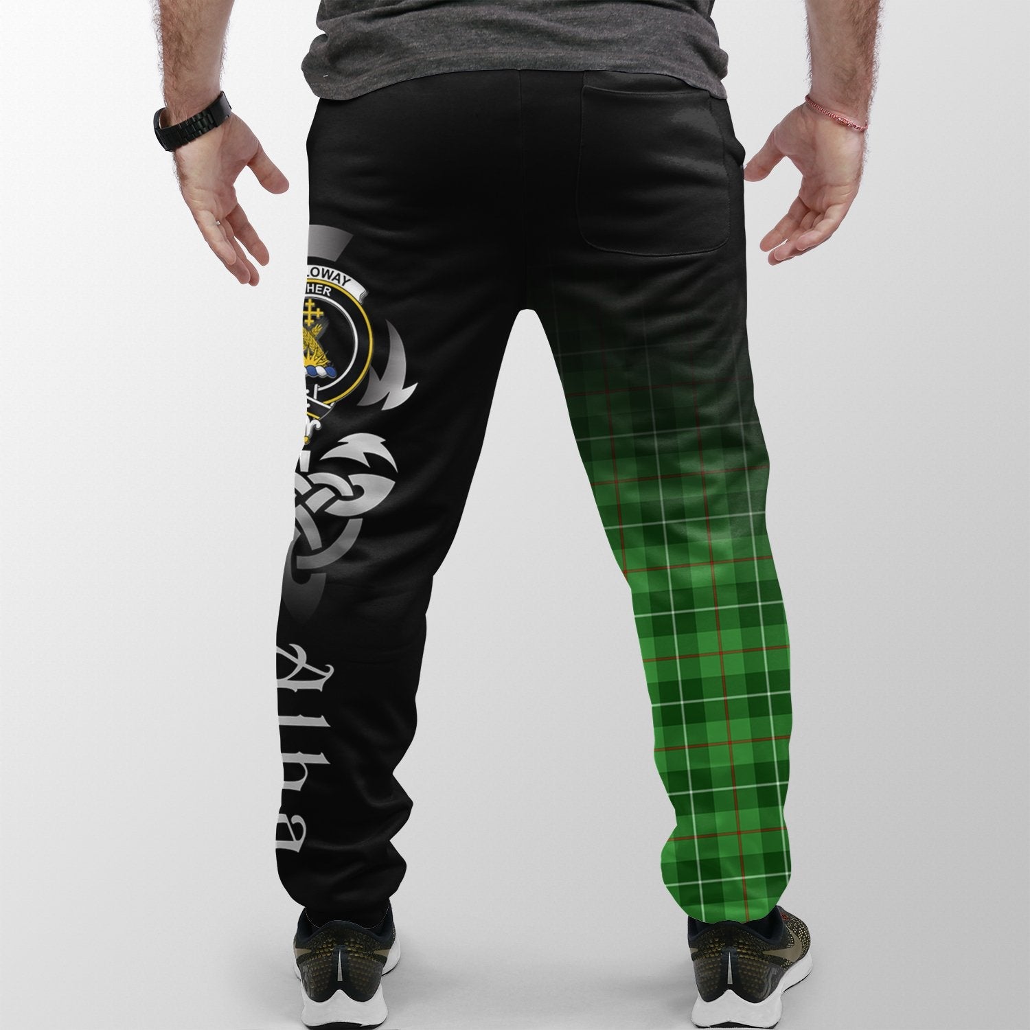 Galloway District Tartan Crest Jogger Sweatpants - Alba Celtic Style