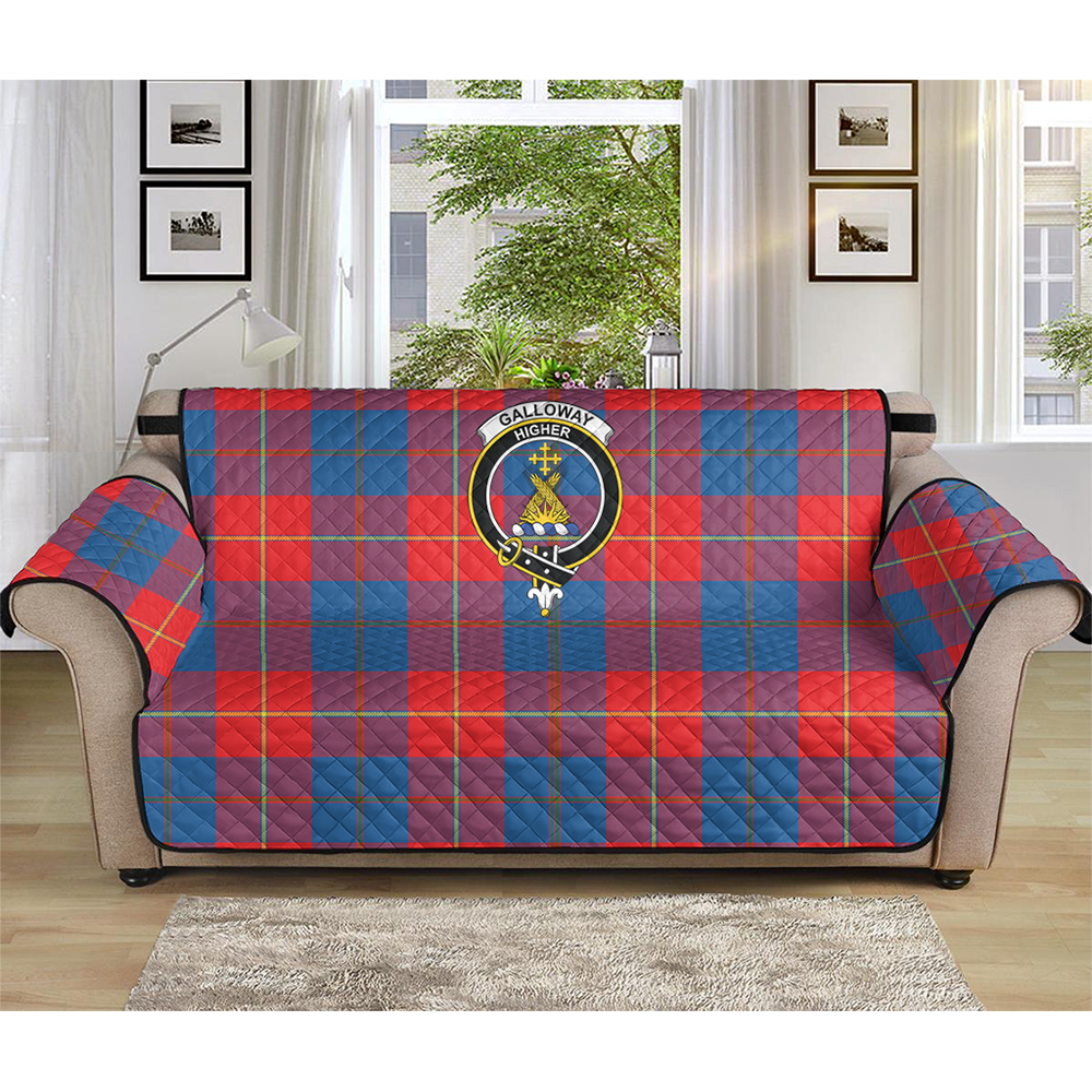 Galloway Red Tartan Crest Sofa Protector