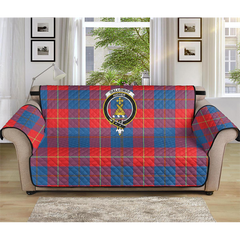 Galloway Red Tartan Crest Sofa Protector